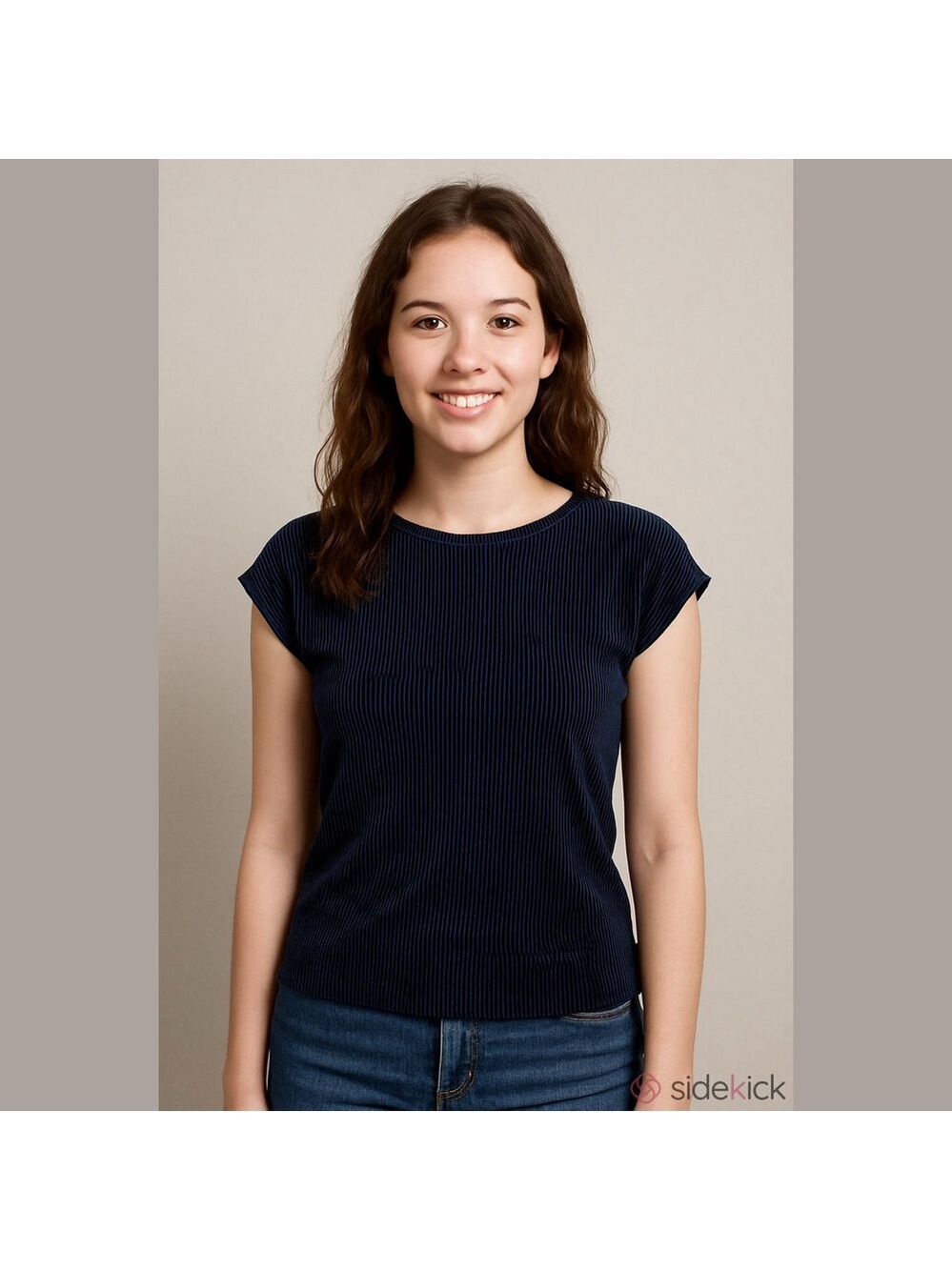 Pleione Ribbed Tank Top Silk Navy Blue Size Small